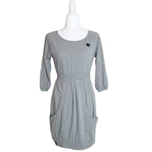 :::SOLD:::Naketano grey casual dress 3/4 sleeve pockets M